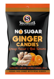 No Sugar Orange & Turmeric flavoured Ginger Candies